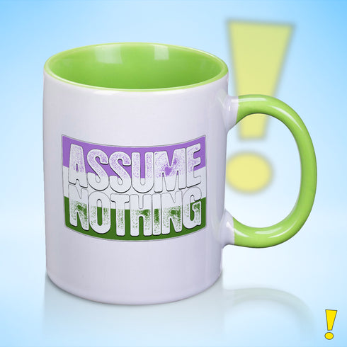 Assume Nothing Genderqueer Pride Flag Color Accent Mug